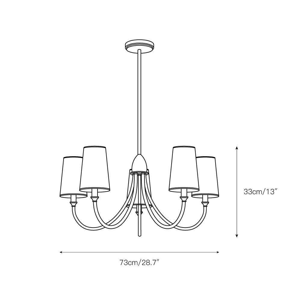 Lumin Premium Vintage Industrial Fabric Metal Chandelier - Lamp Copper