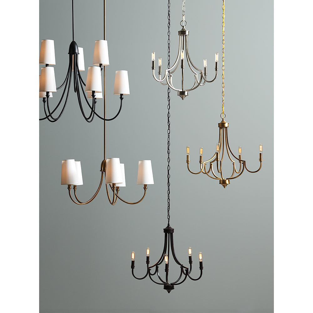 Lumin Premium Vintage Industrial Fabric Metal Chandelier - Lamp Copper