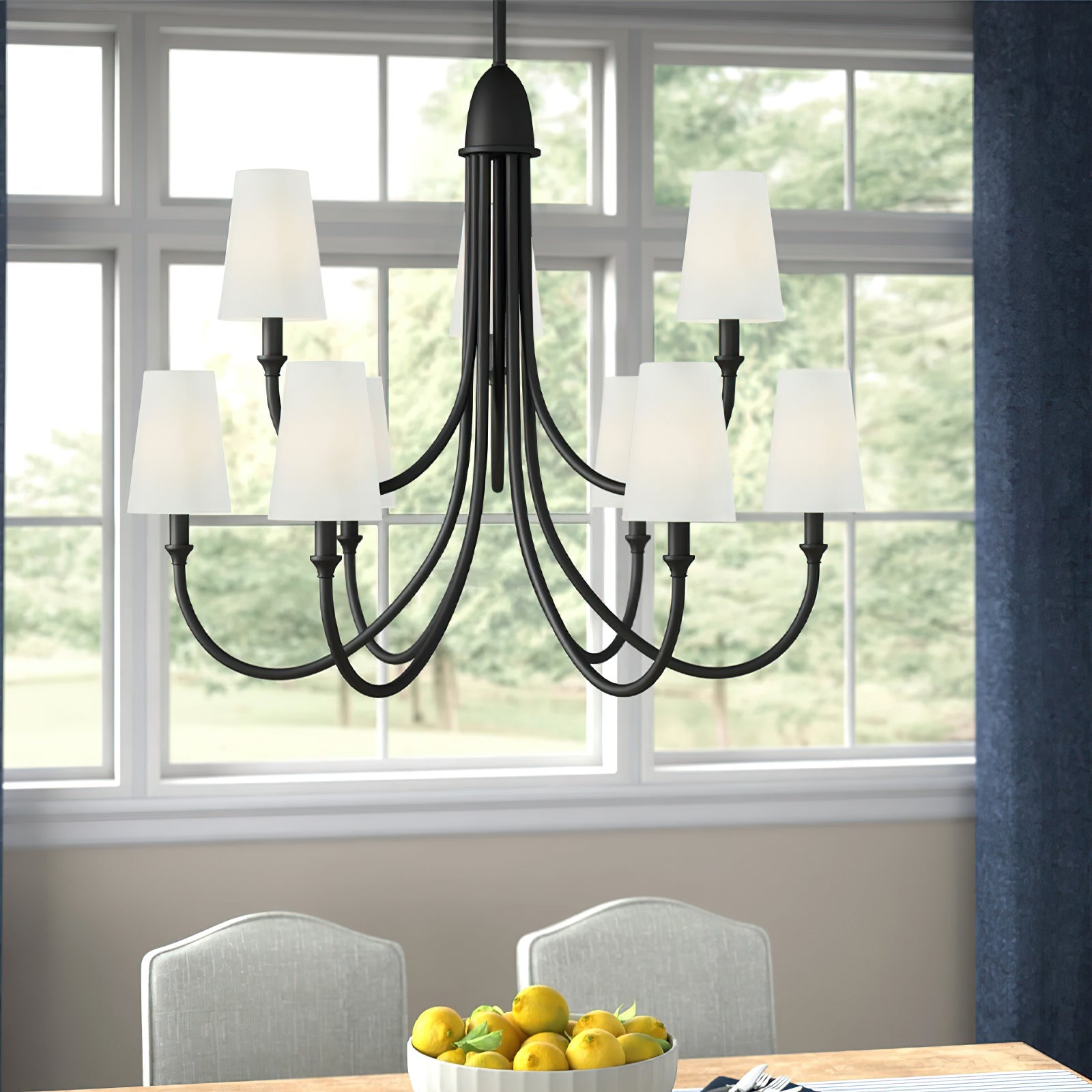 Lumin Premium Vintage Industrial Fabric Metal Chandelier - Lamp Copper