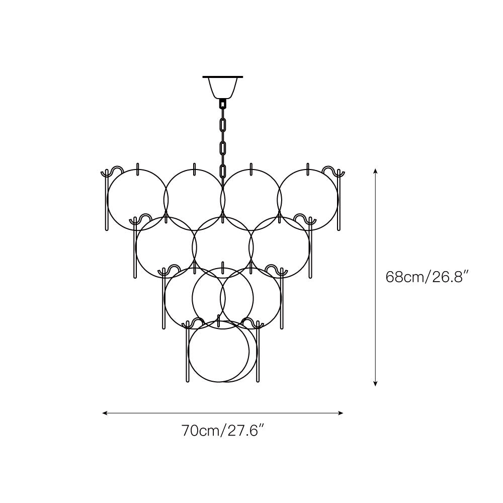 Noctis Premium Elegance Murano Glass Chandelier - Lamp Copper