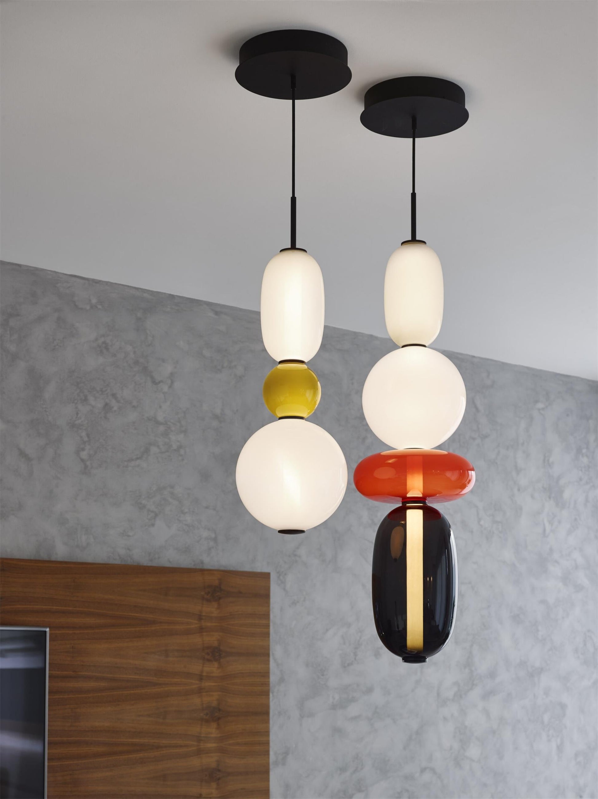 Zodore Premium Art Stained Glass Pendant Lamp - Lamp Copper