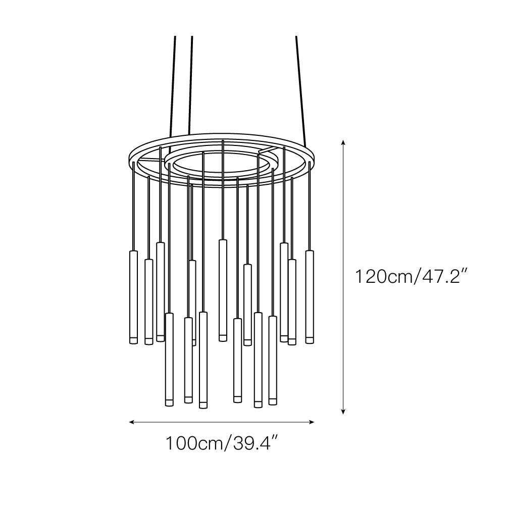 Quint Modern Minimalist Brass Acrylic Chandelier - Lamp Copper
