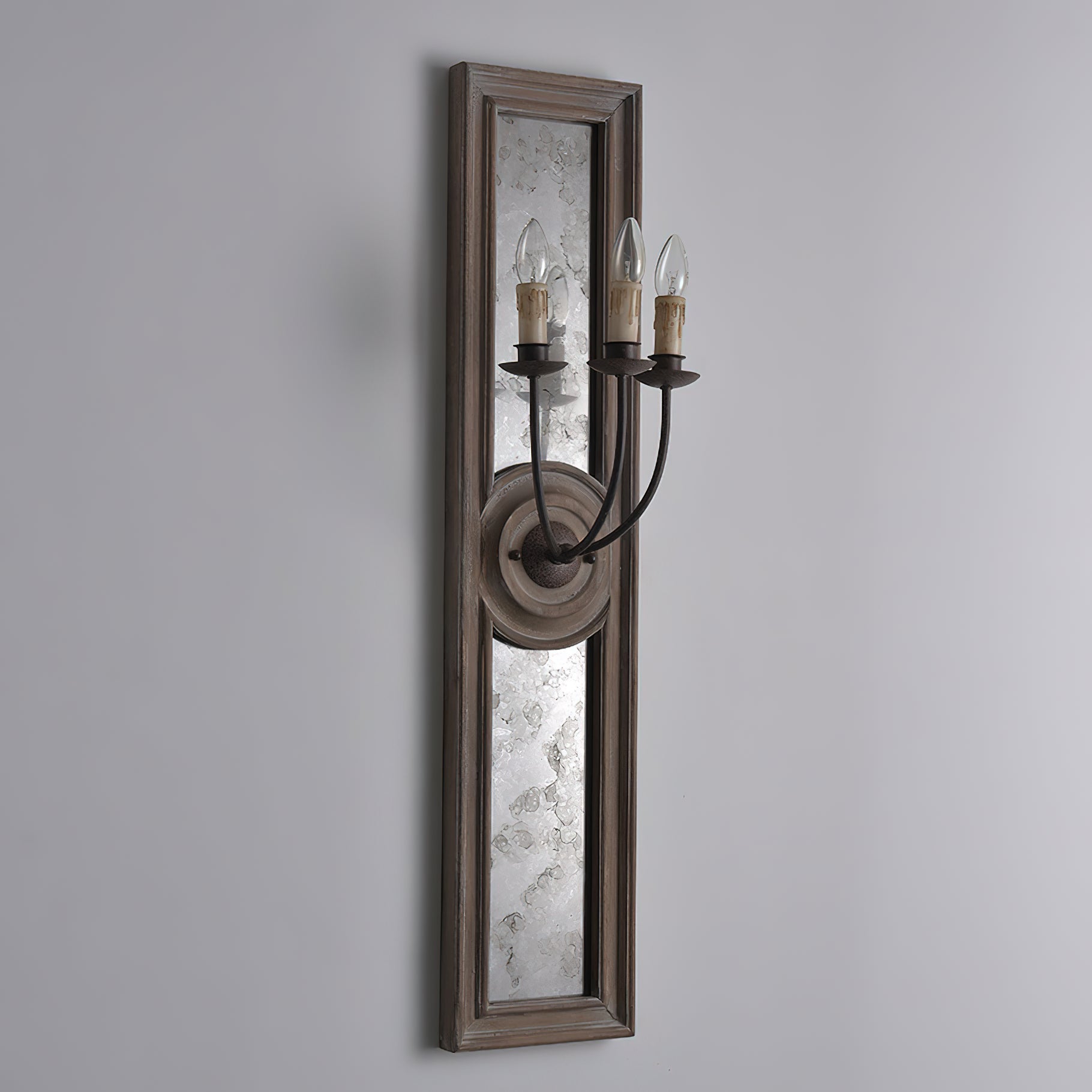 Phasis 3-Light Mirrored Elegance Vintage Metal Sconce Wall Lamp - Lamp Copper