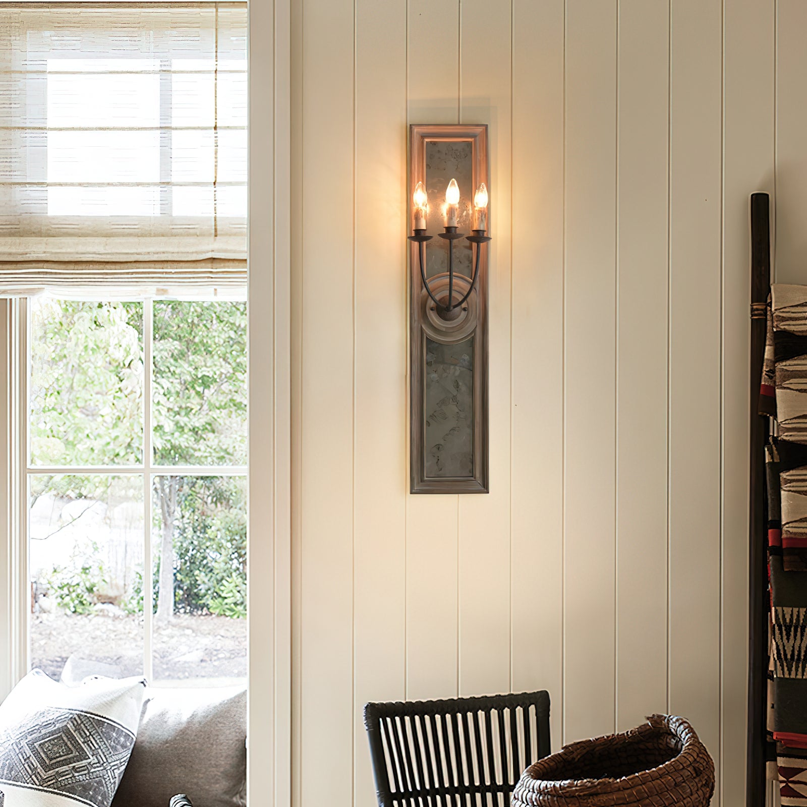 Phasis 3-Light Mirrored Elegance Vintage Metal Sconce Wall Lamp - Lamp Copper