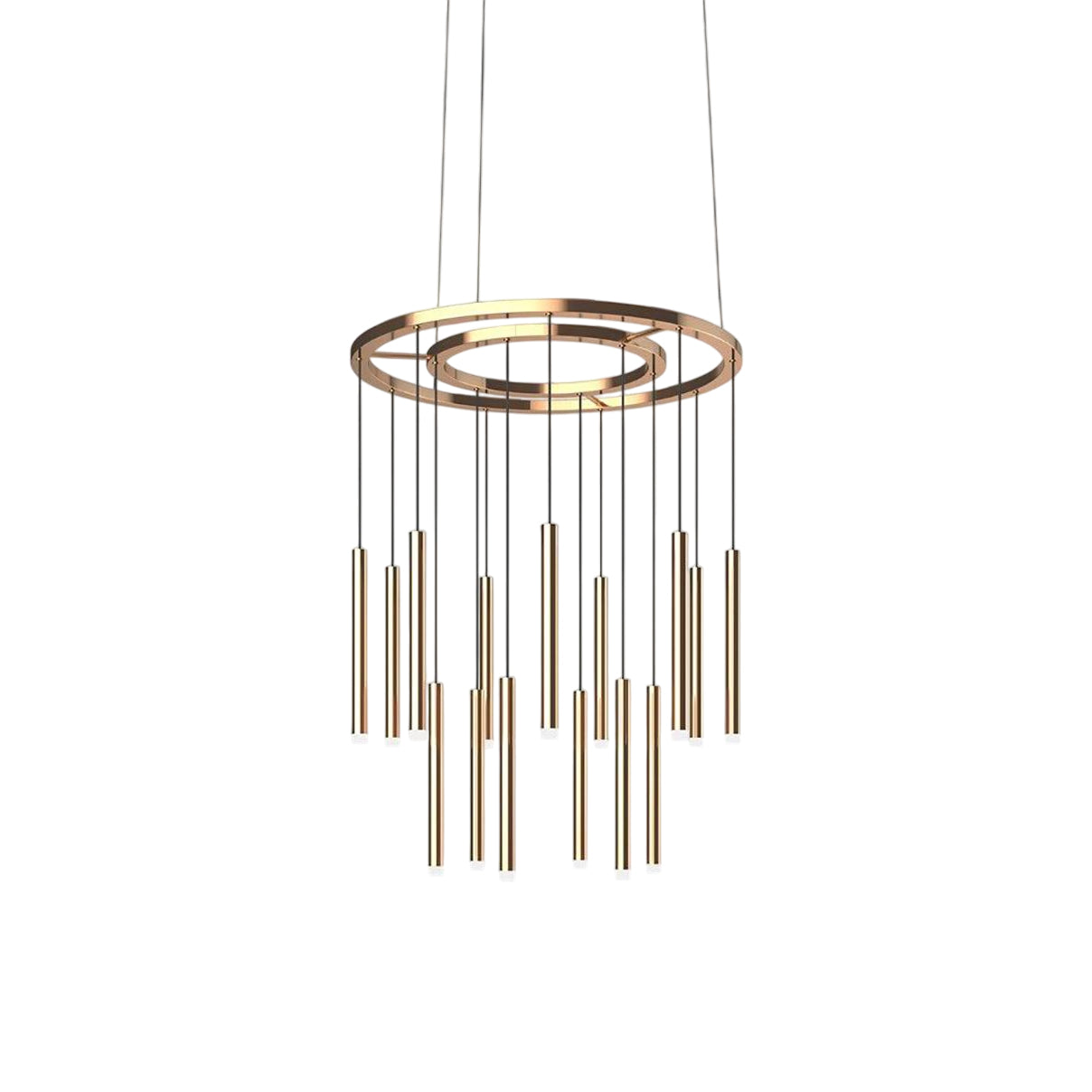 Quint Modern Minimalist Brass Acrylic Chandelier - Lamp Copper