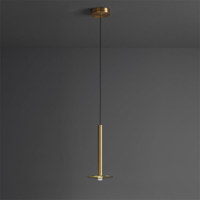 Quint Modern Minimalist Brass Acrylic Chandelier - Lamp Copper