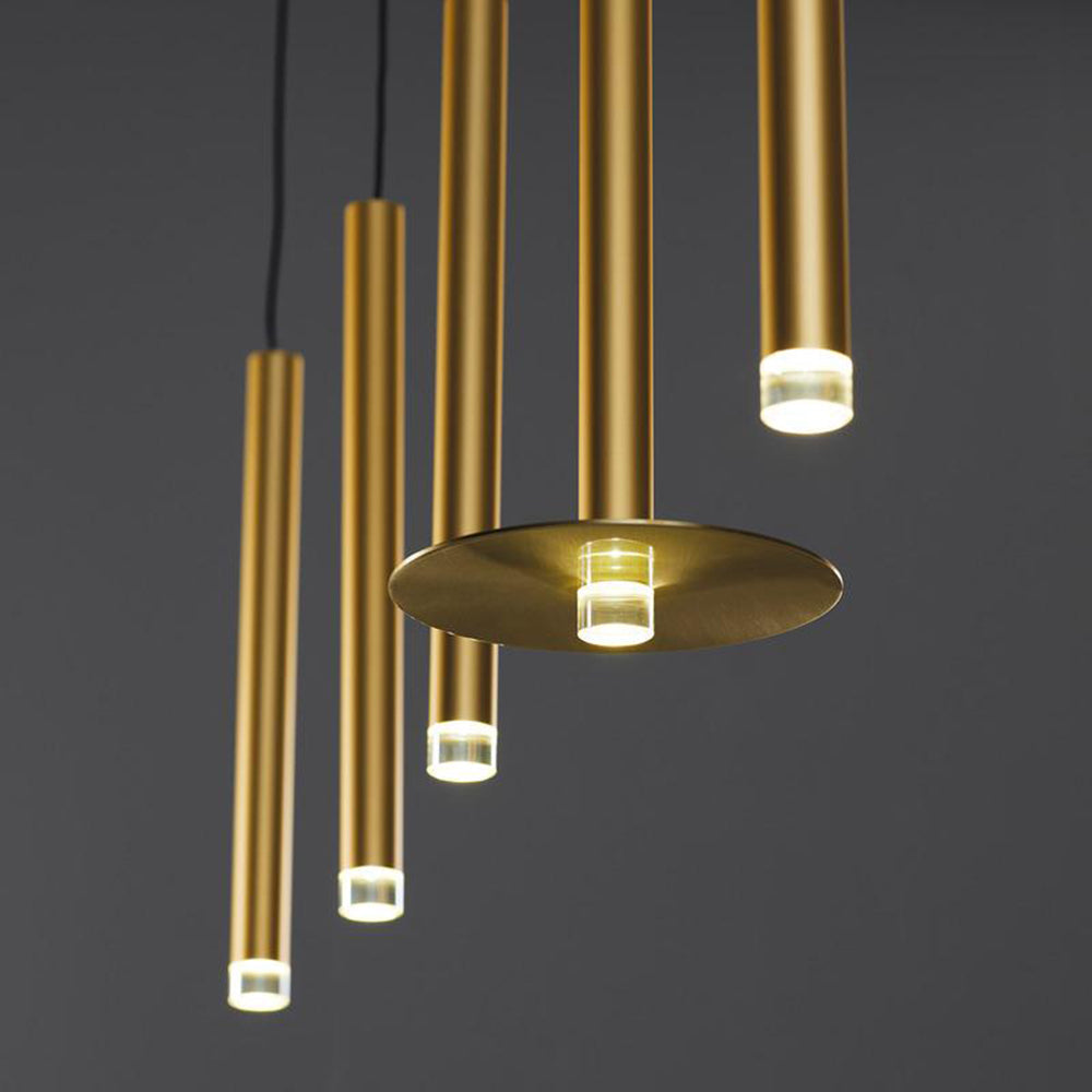 Quint Modern Minimalist Brass Acrylic Chandelier - Lamp Copper