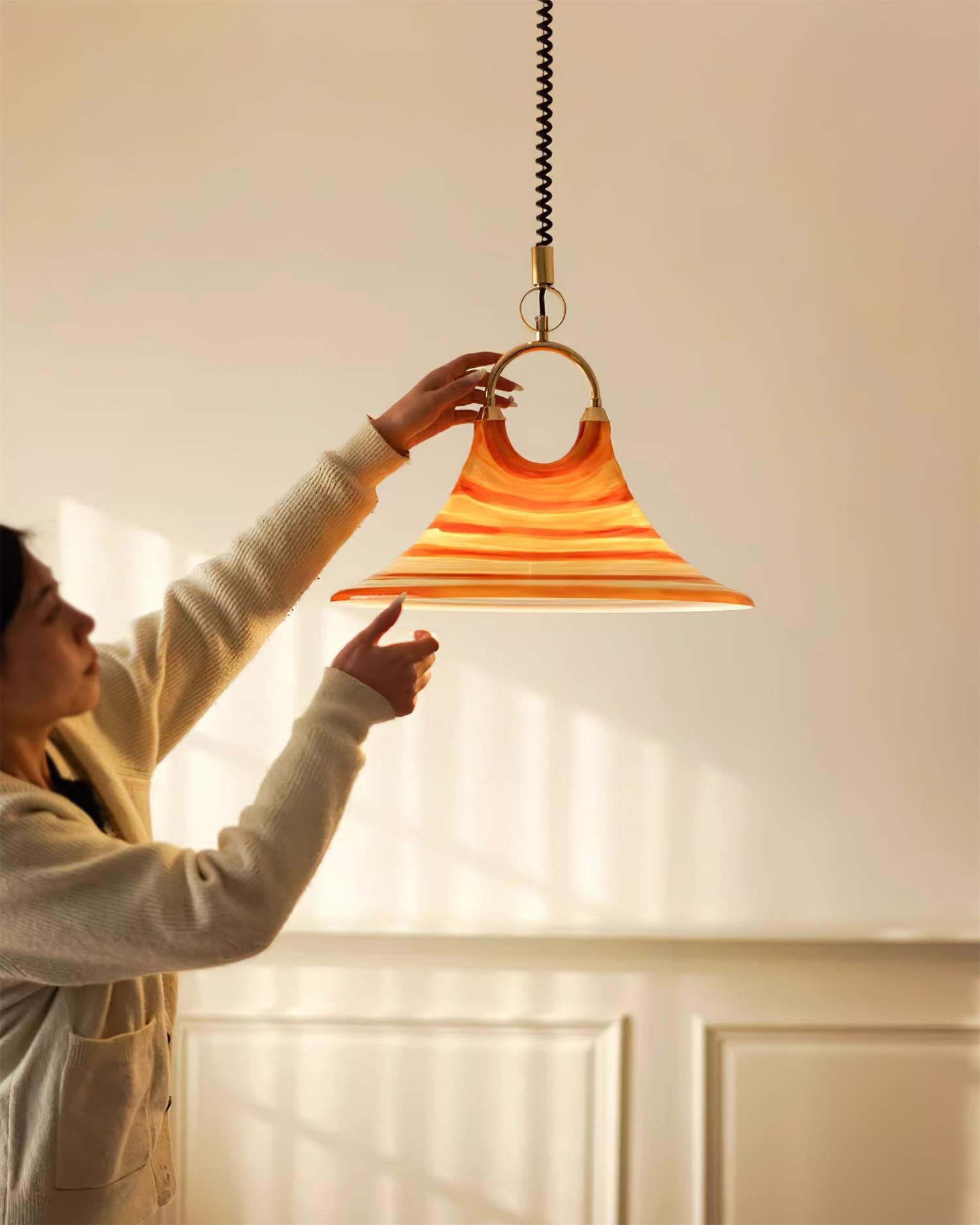 Aria Trumpet Individual Creativity Plastic Pendant Lamp - Lamp Copper