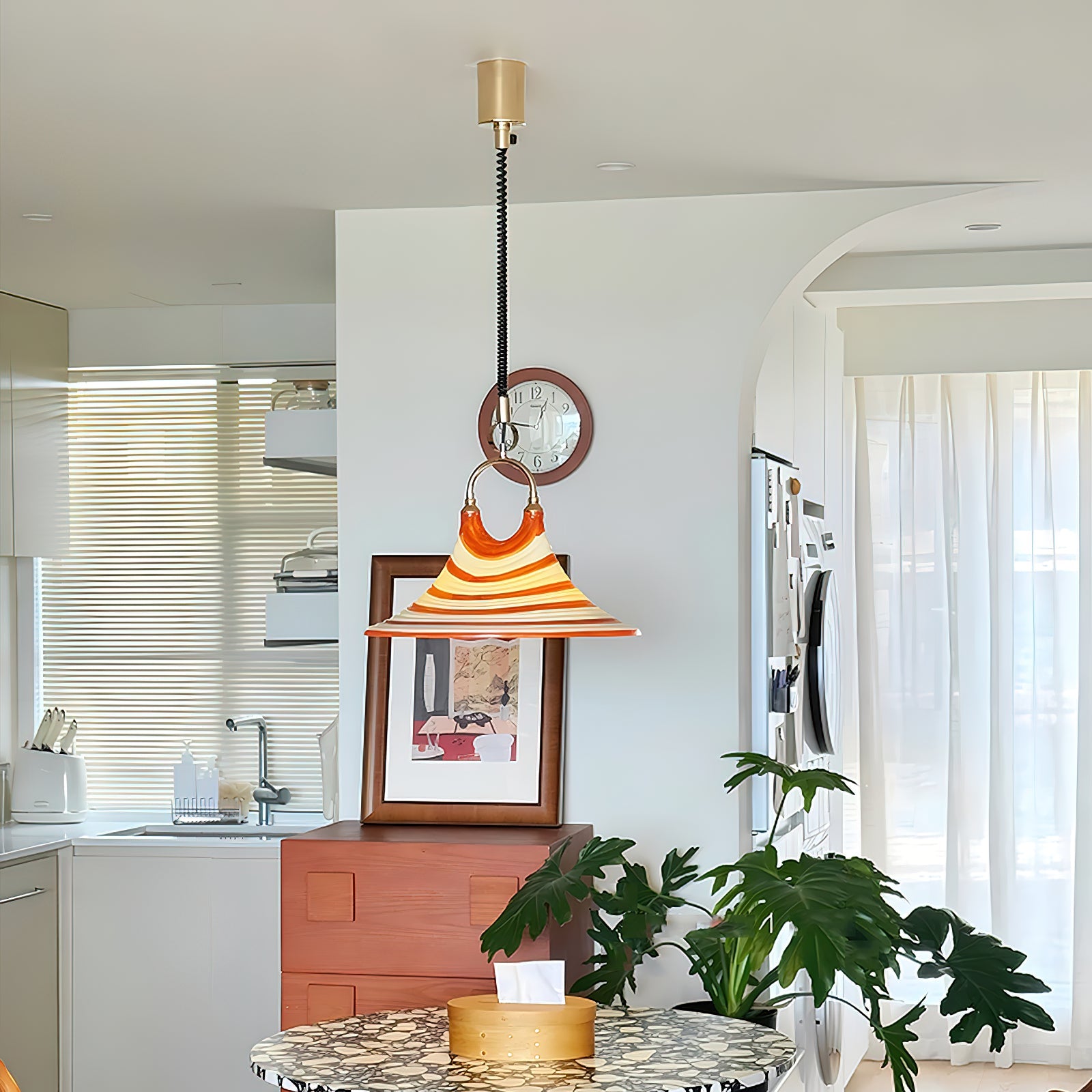Aria Trumpet Individual Creativity Plastic Pendant Lamp - Lamp Copper
