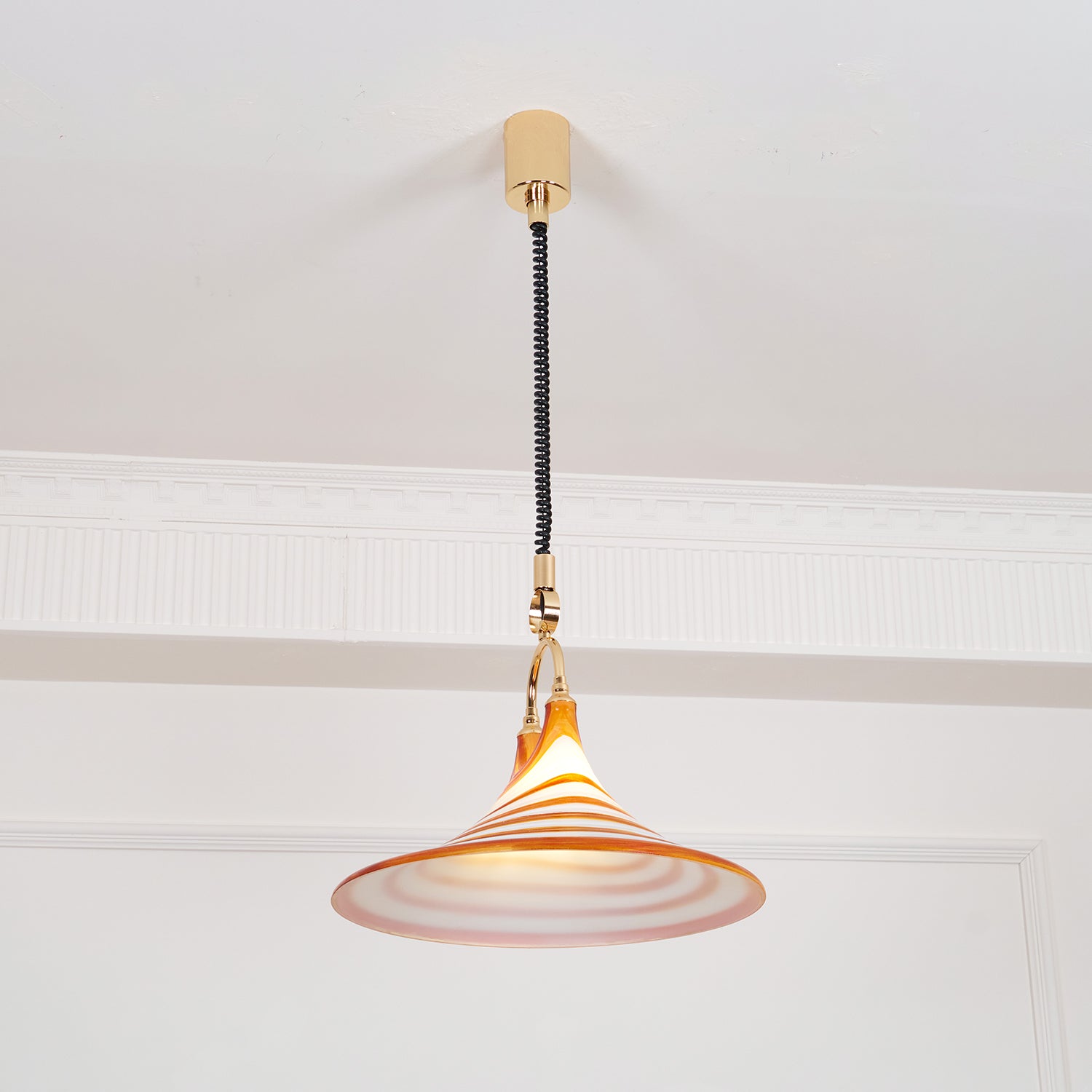 Aria Trumpet Individual Creativity Plastic Pendant Lamp - Lamp Copper
