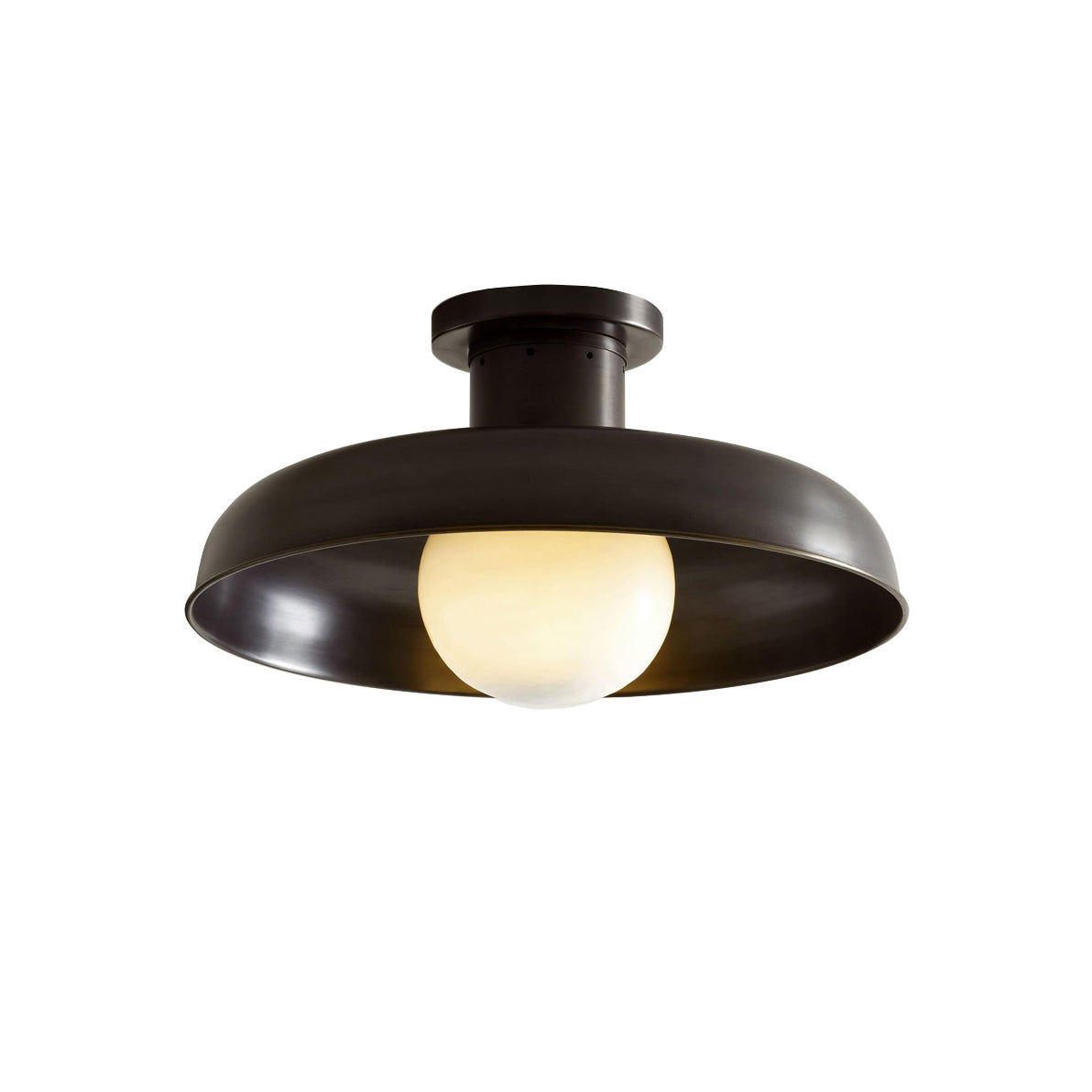 Quasar Modern Minimalist Metal Glass Semi Flush Ceiling Lamp