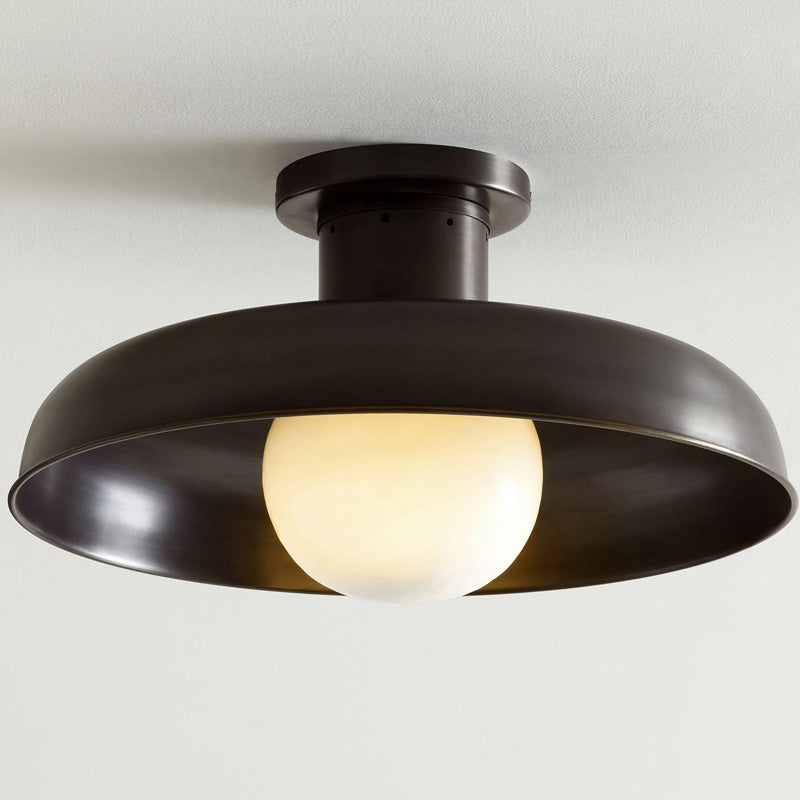 Quasar Modern Minimalist Metal Glass Semi Flush Ceiling Lamp