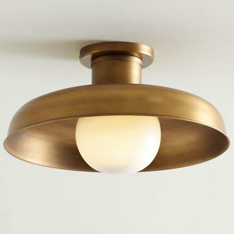 Quasar Modern Minimalist Metal Glass Semi Flush Ceiling Lamp