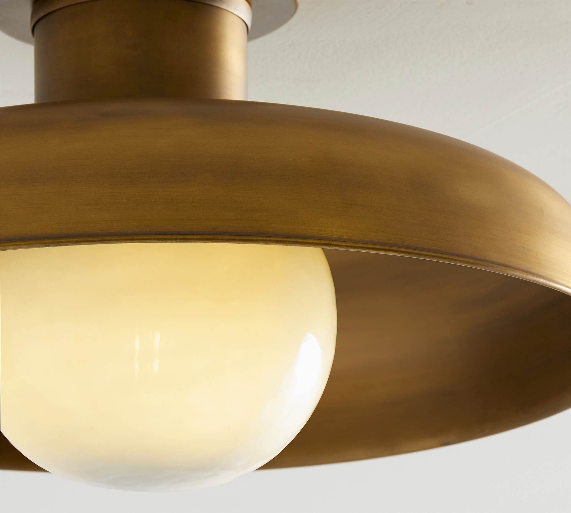 Quasar Modern Minimalist Metal Glass Semi Flush Ceiling Lamp