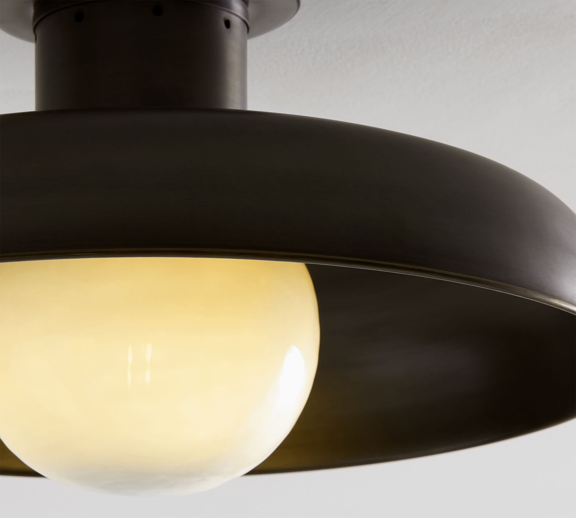 Quasar Modern Minimalist Metal Glass Semi Flush Ceiling Lamp