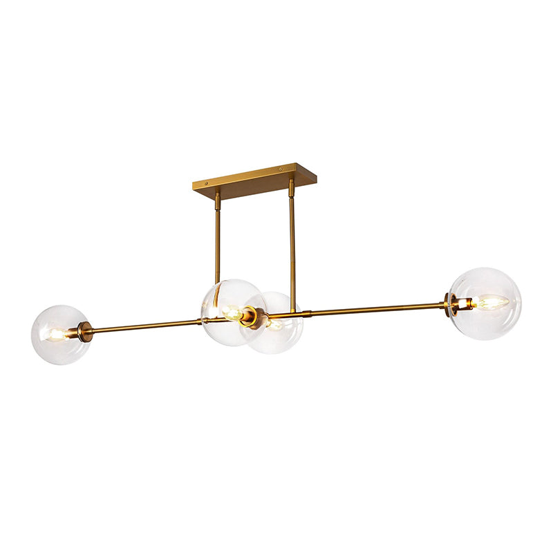 Glint Linear Mid-century Metal Glass Pendant Lamp - Lamp Copper
