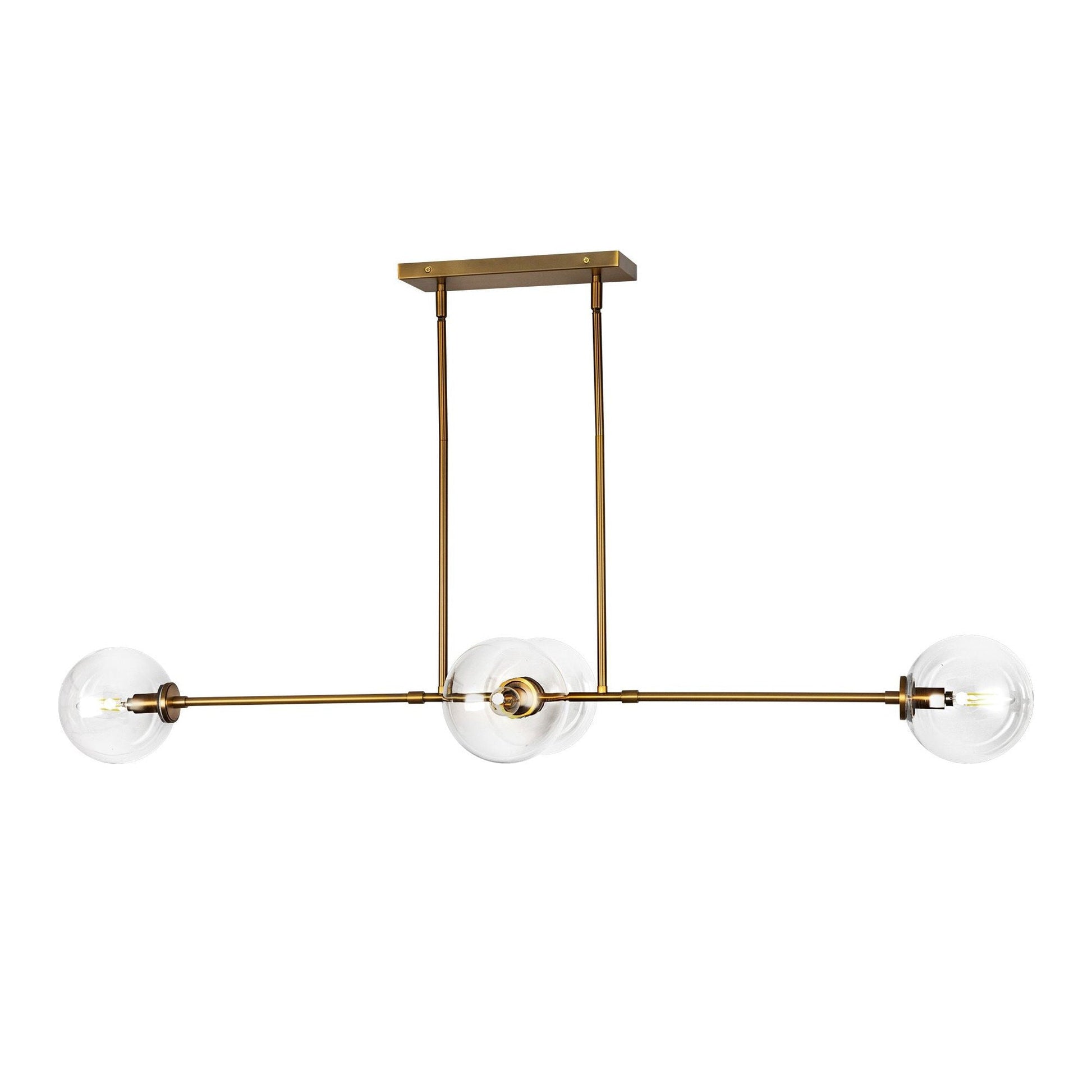 Glint Linear Mid-century Metal Glass Pendant Lamp - Lamp Copper