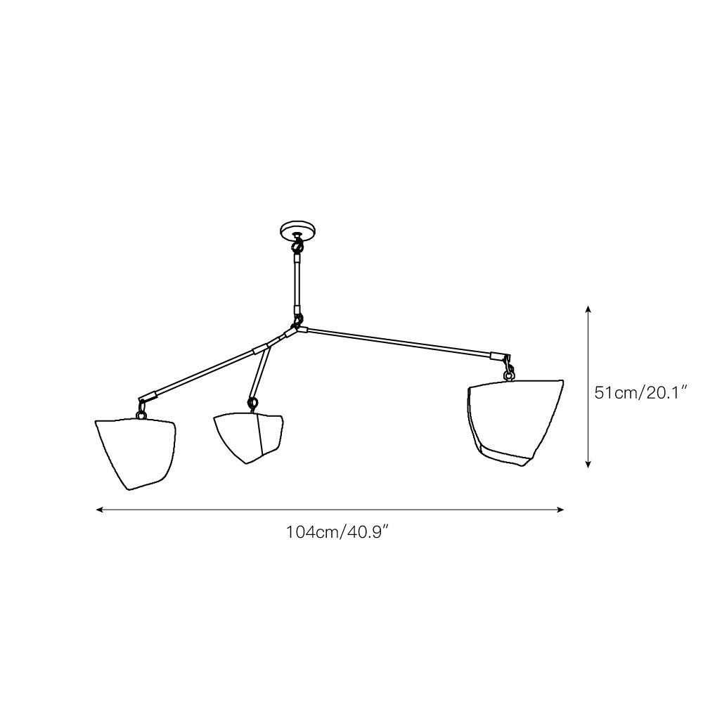 Iris Mobile Individual Creativity Brass Ceramics Chandelier - Lamp Copper