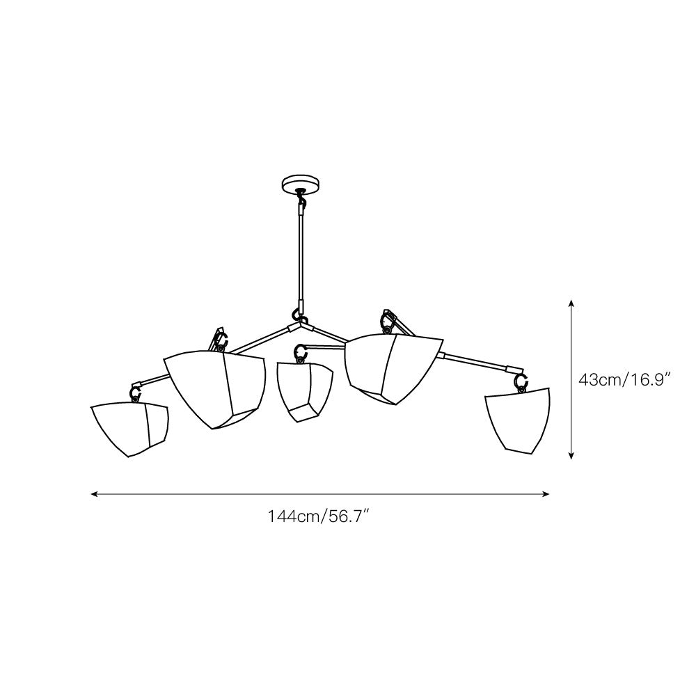 Iris Mobile Individual Creativity Brass Ceramics Chandelier - Lamp Copper