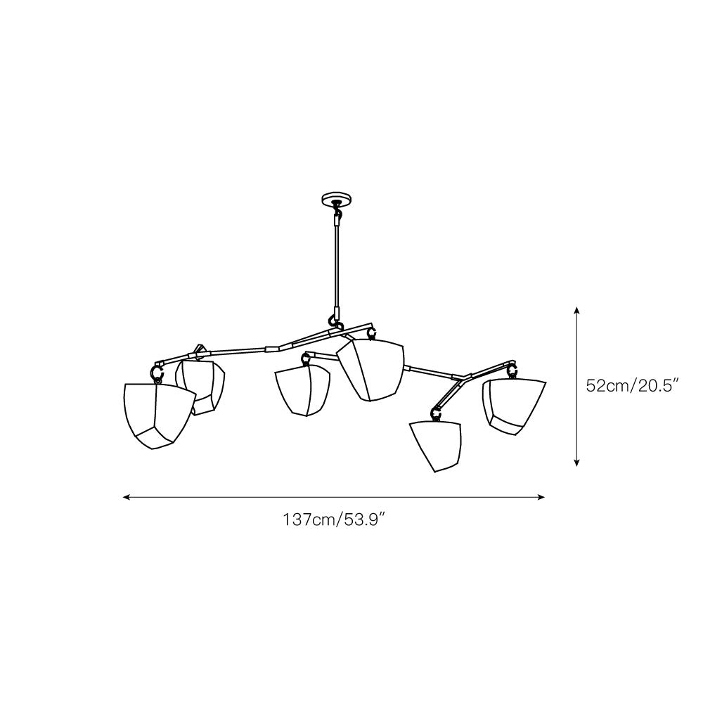 Iris Mobile Individual Creativity Brass Ceramics Chandelier - Lamp Copper