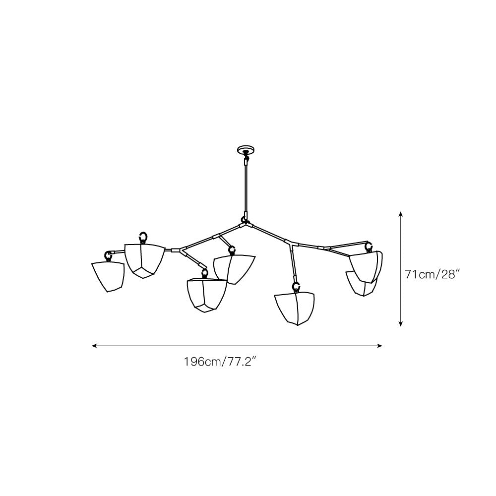 Iris Mobile Individual Creativity Brass Ceramics Chandelier - Lamp Copper