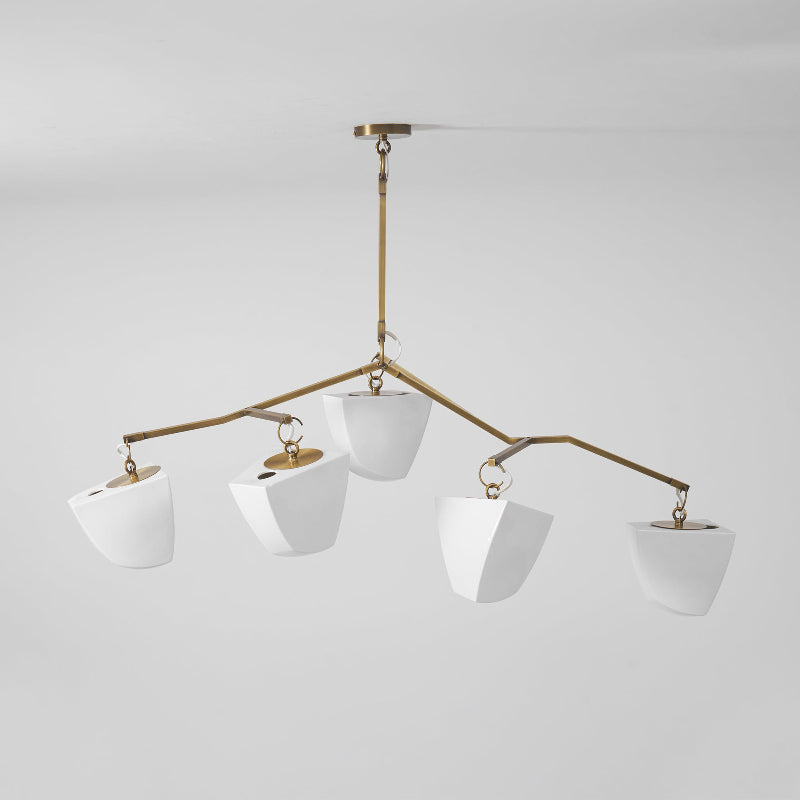 Iris Mobile Individual Creativity Brass Ceramics Chandelier - Lamp Copper