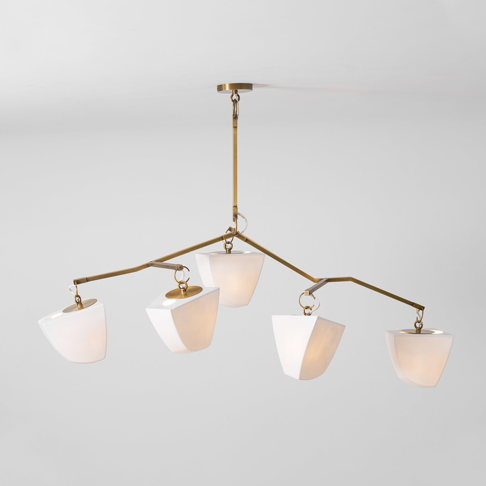 Iris Mobile Individual Creativity Brass Ceramics Chandelier - Lamp Copper