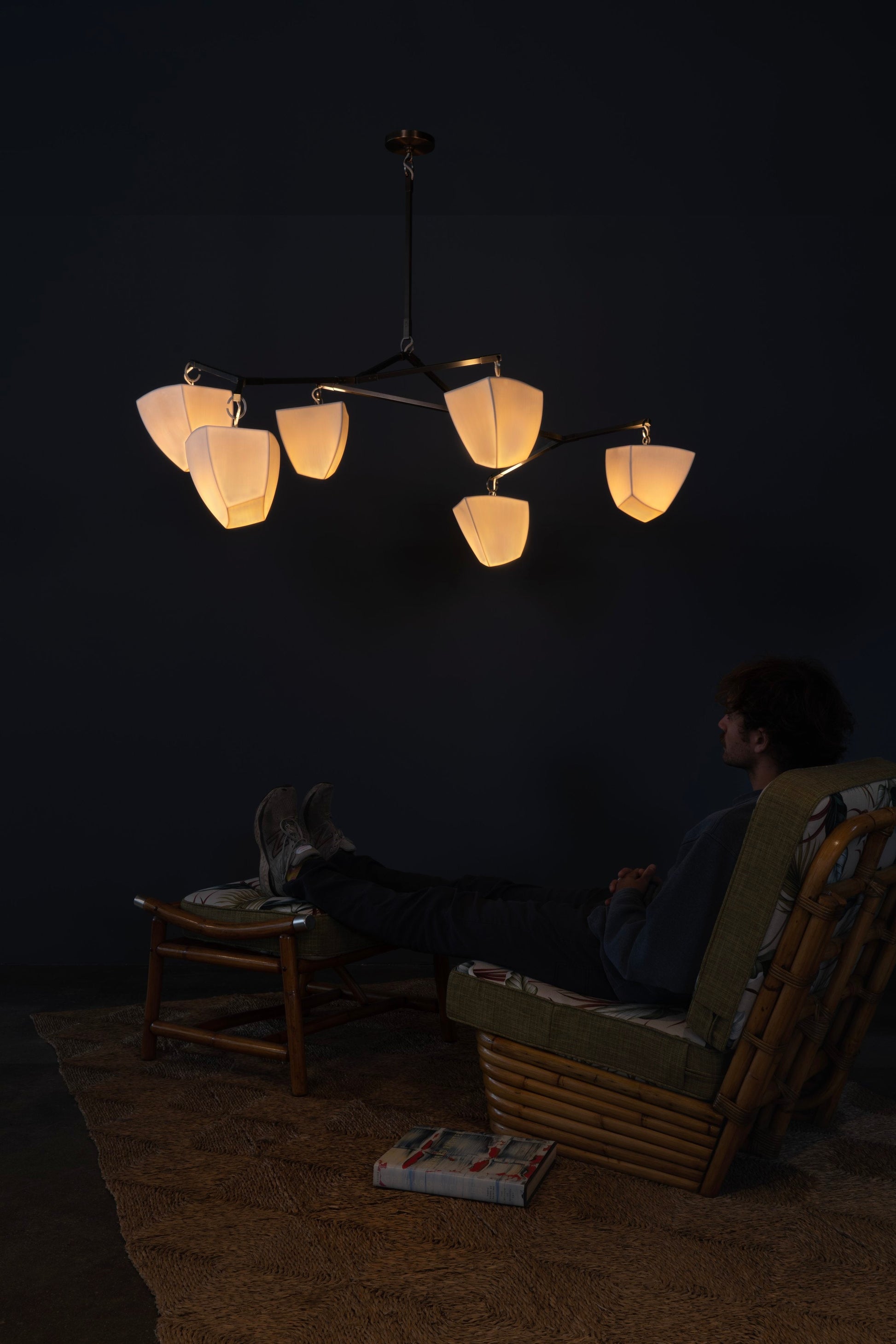 Iris Mobile Individual Creativity Brass Ceramics Chandelier - Lamp Copper