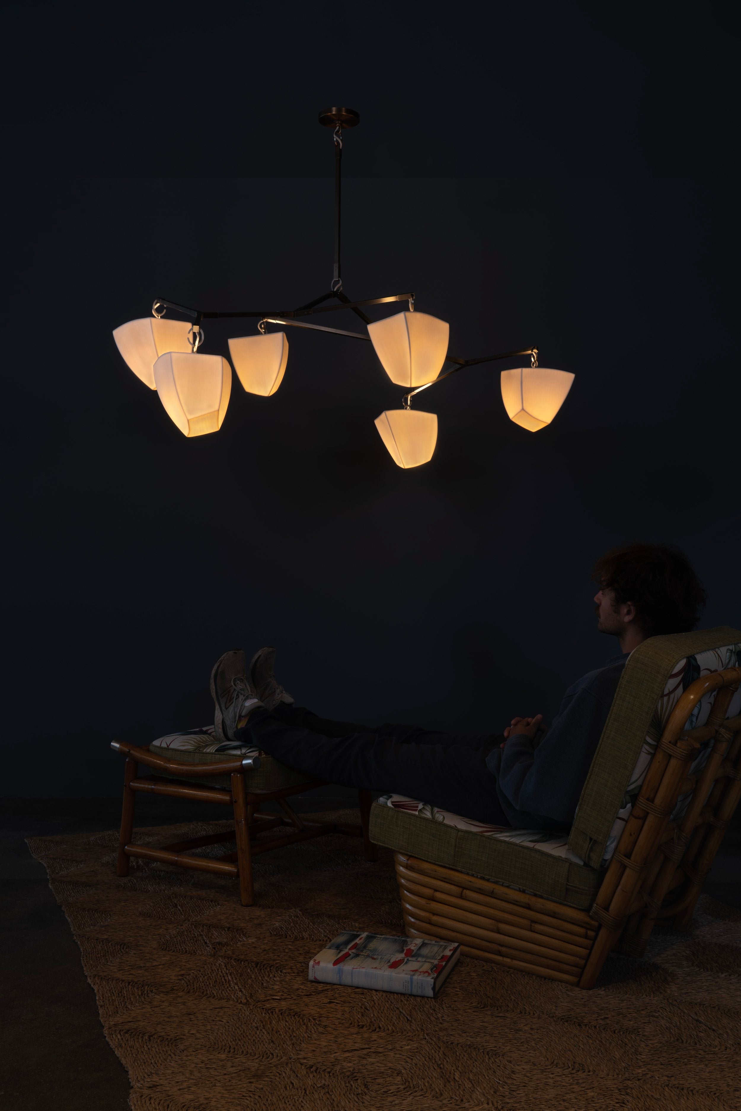 Iris Mobile Individual Creativity Brass Ceramics Chandelier - Lamp Copper