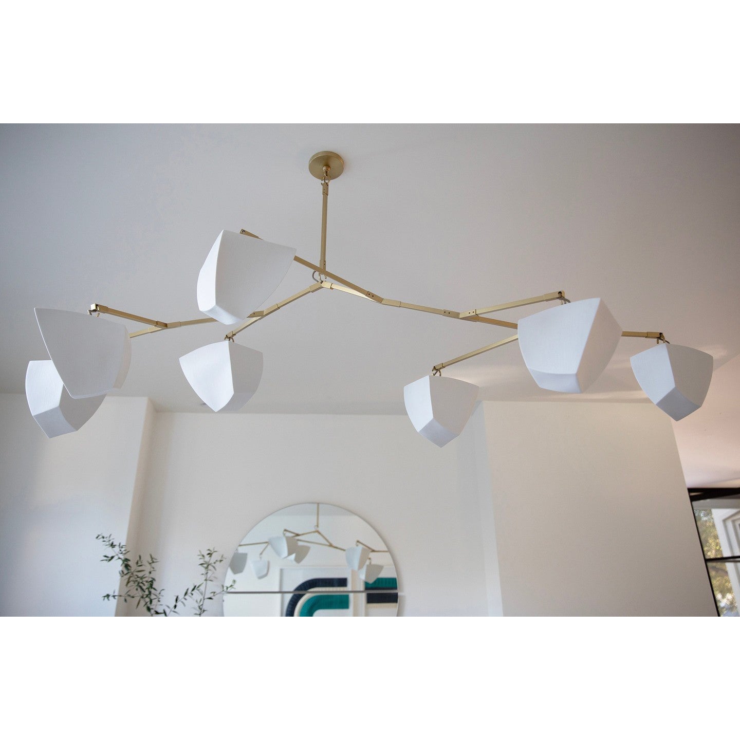 Iris Mobile Individual Creativity Brass Ceramics Chandelier - Lamp Copper