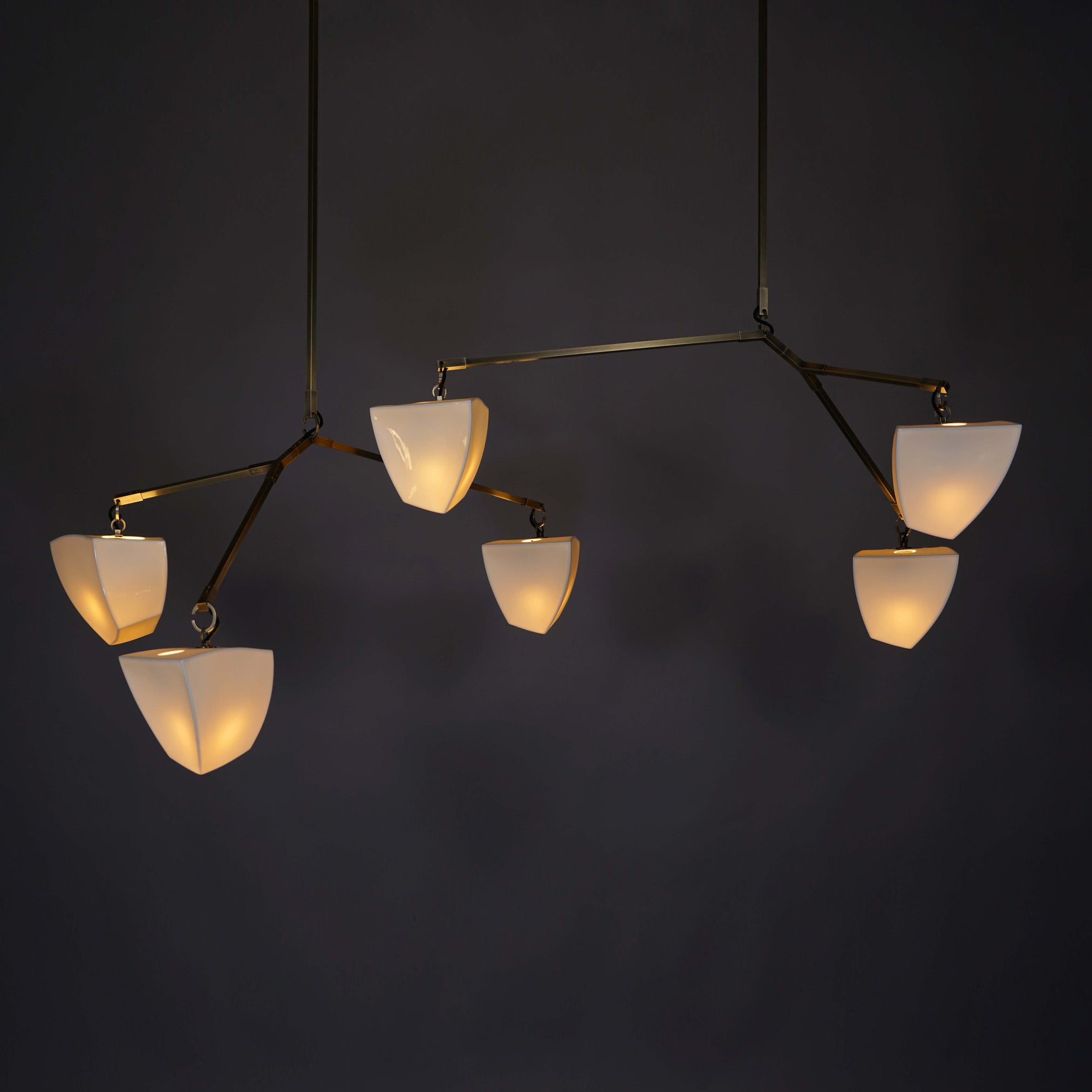 Iris Mobile Individual Creativity Brass Ceramics Chandelier - Lamp Copper