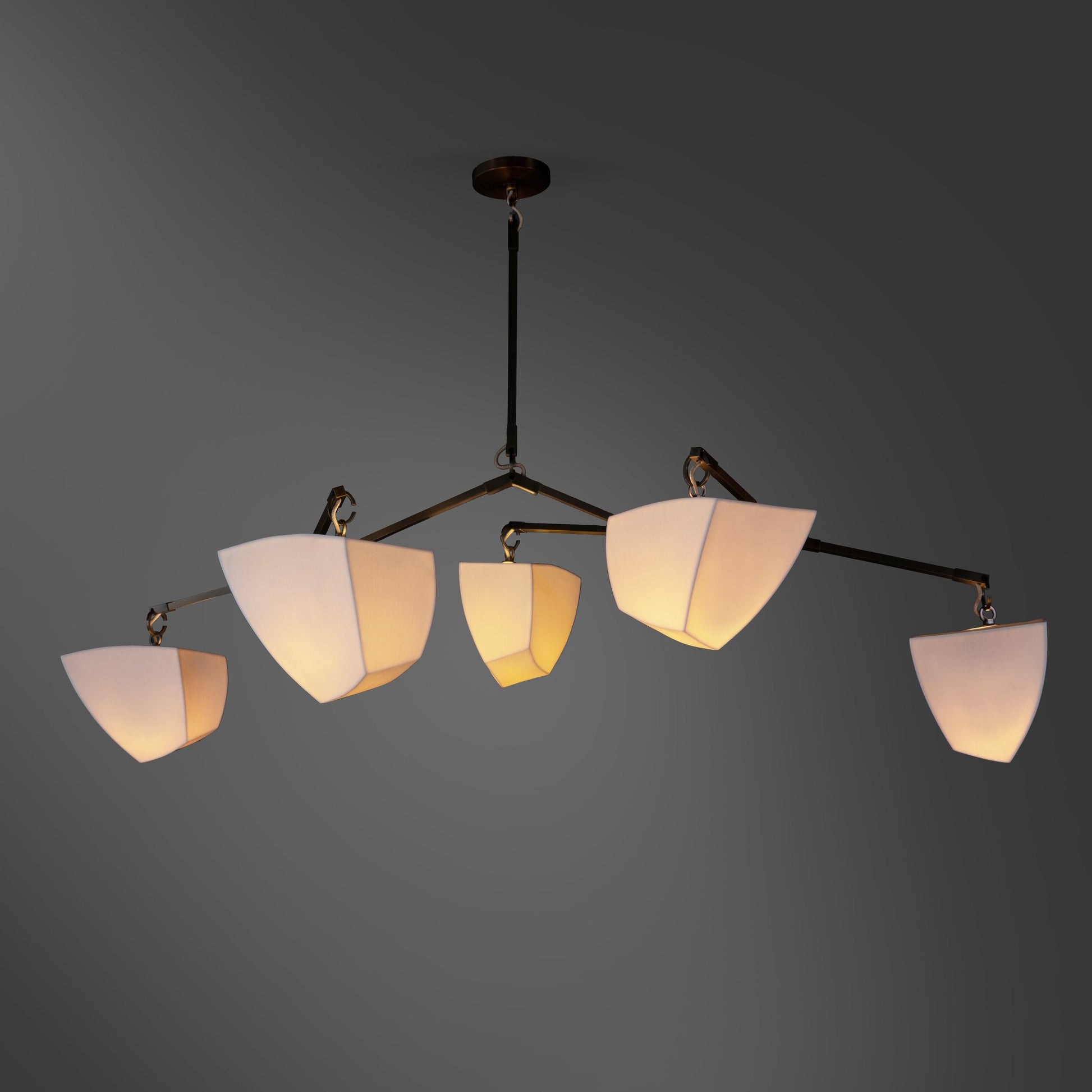 Iris Mobile Individual Creativity Brass Ceramics Chandelier - Lamp Copper