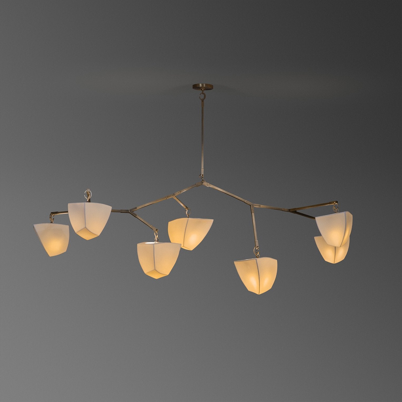 Iris Mobile Individual Creativity Brass Ceramics Chandelier - Lamp Copper