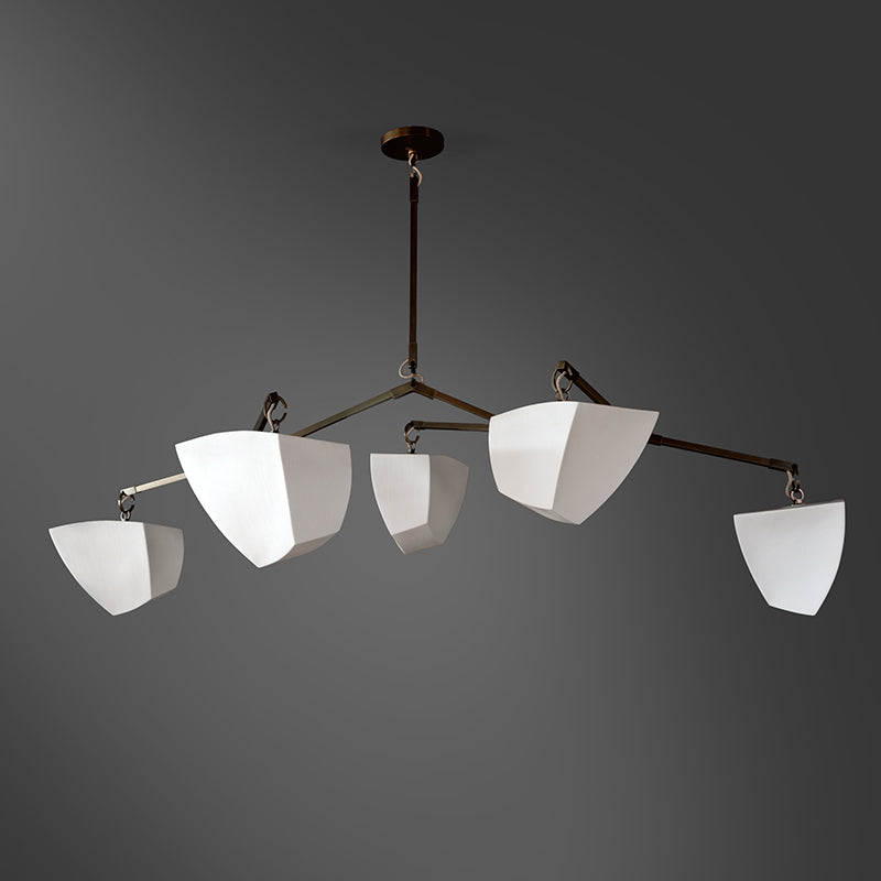 Iris Mobile Individual Creativity Brass Ceramics Chandelier - Lamp Copper