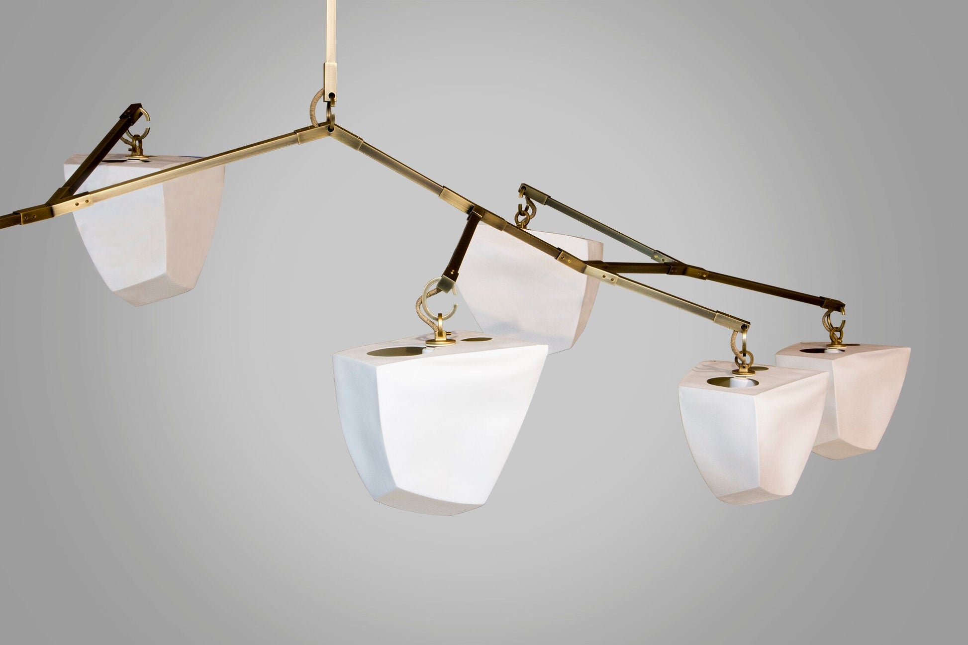Iris Mobile Individual Creativity Brass Ceramics Chandelier - Lamp Copper