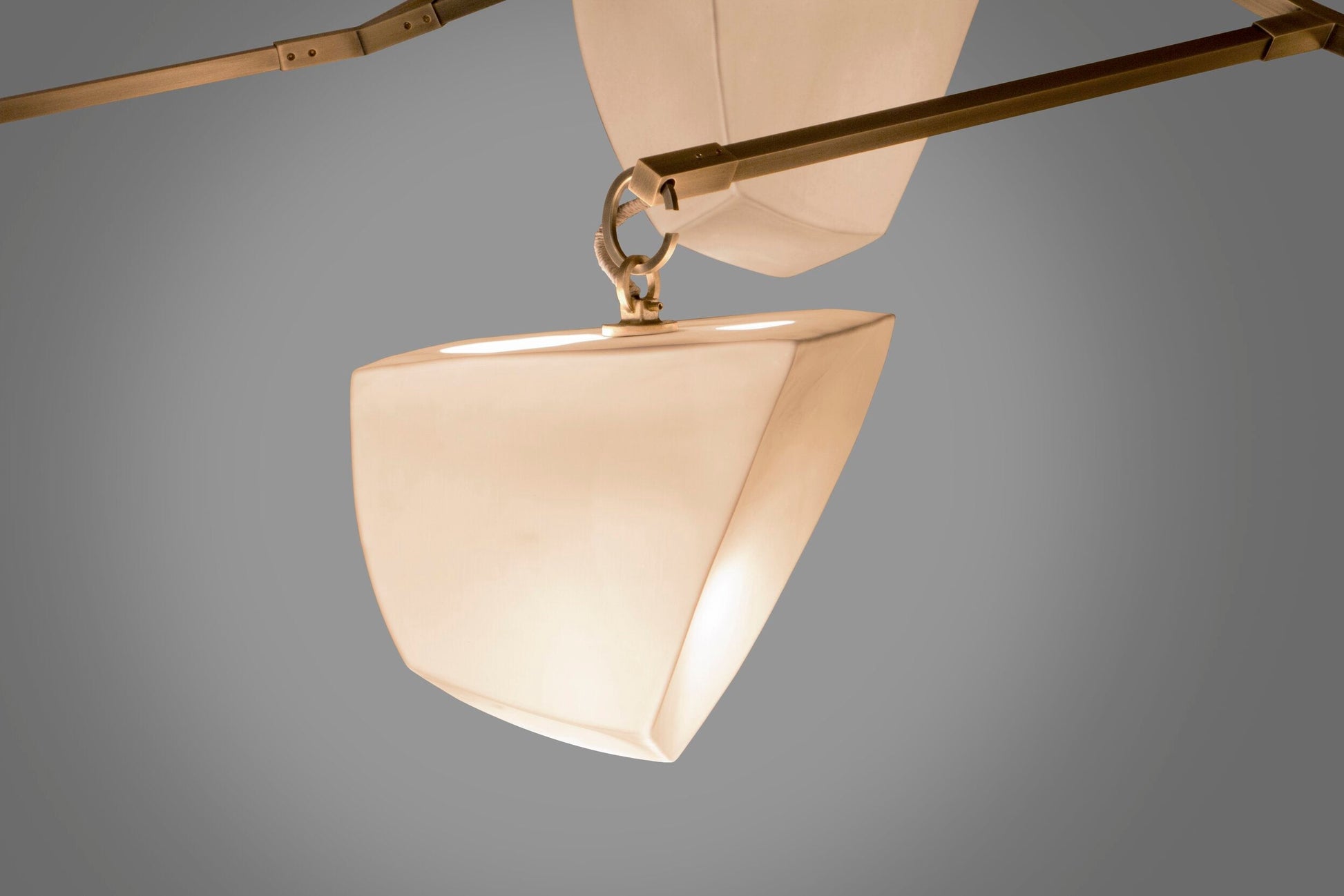 Iris Mobile Individual Creativity Brass Ceramics Chandelier - Lamp Copper