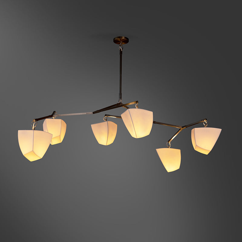 Iris Mobile Individual Creativity Brass Ceramics Chandelier - Lamp Copper