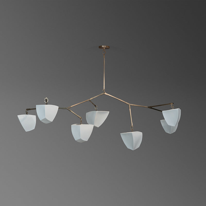 Iris Mobile Individual Creativity Brass Ceramics Chandelier - Lamp Copper