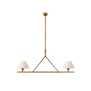 Keen Linear Modern Elegant Brass Fabric Chandelier - Lamp Copper