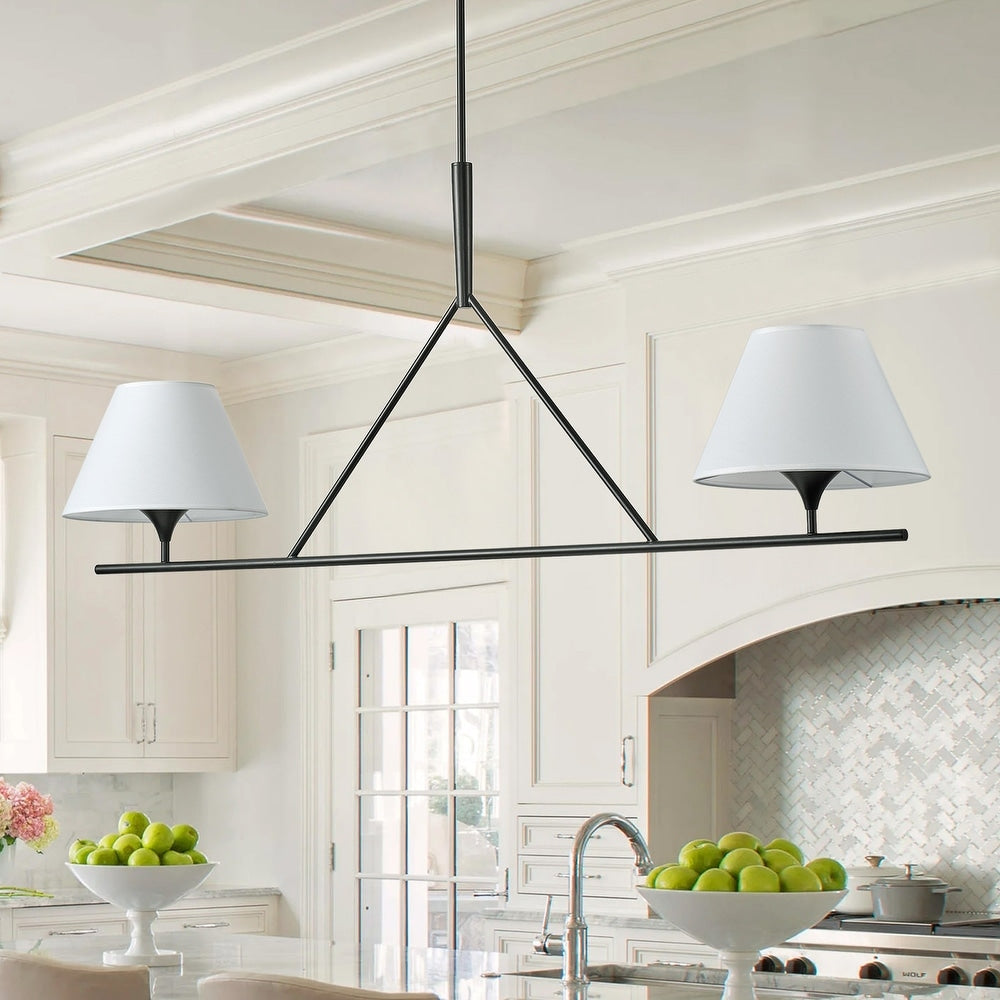 Keen Linear Modern Elegant Brass Fabric Chandelier - Lamp Copper