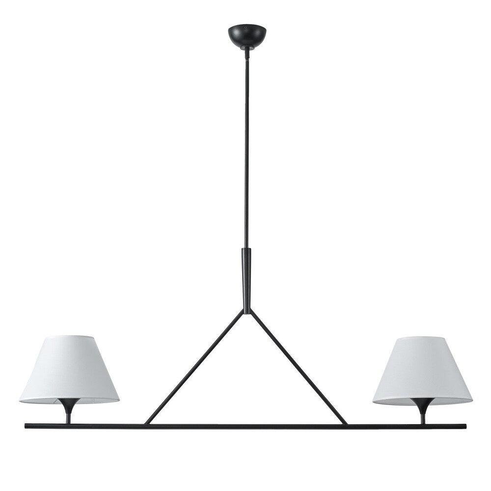 Keen Linear Modern Elegant Brass Fabric Chandelier - Lamp Copper