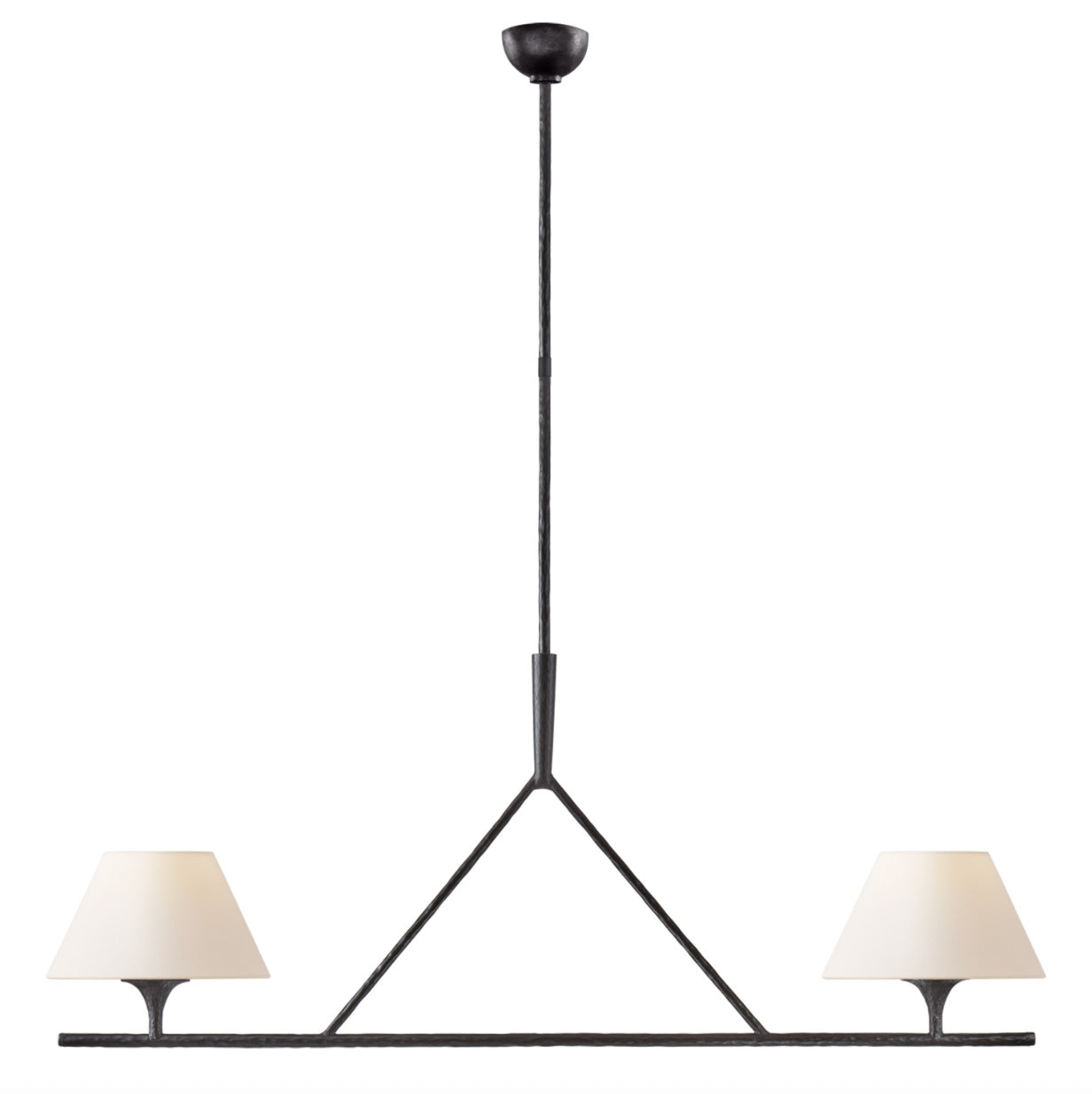 Keen Linear Modern Elegant Brass Fabric Chandelier - Lamp Copper