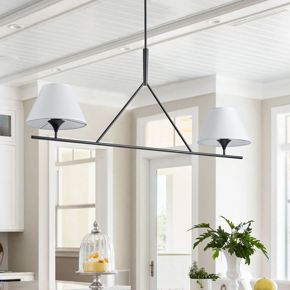 Keen Linear Modern Elegant Brass Fabric Chandelier - Lamp Copper