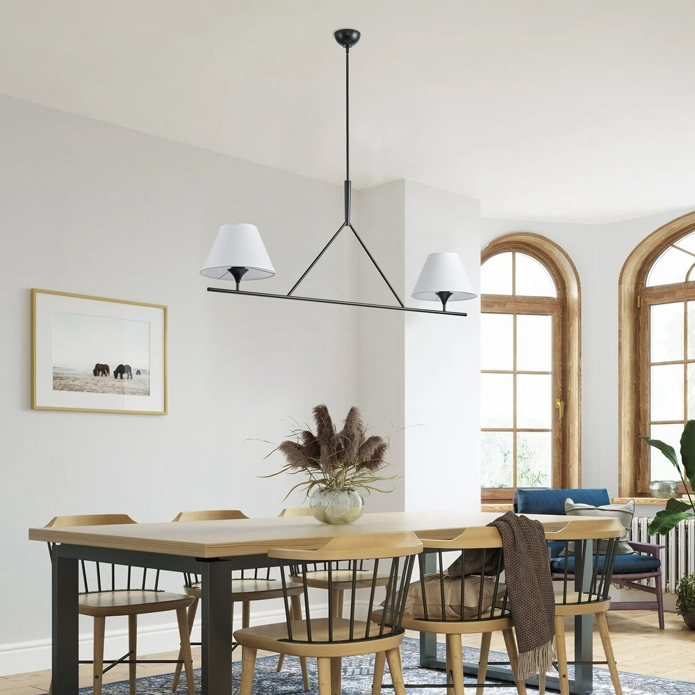 Keen Linear Modern Elegant Brass Fabric Chandelier - Lamp Copper