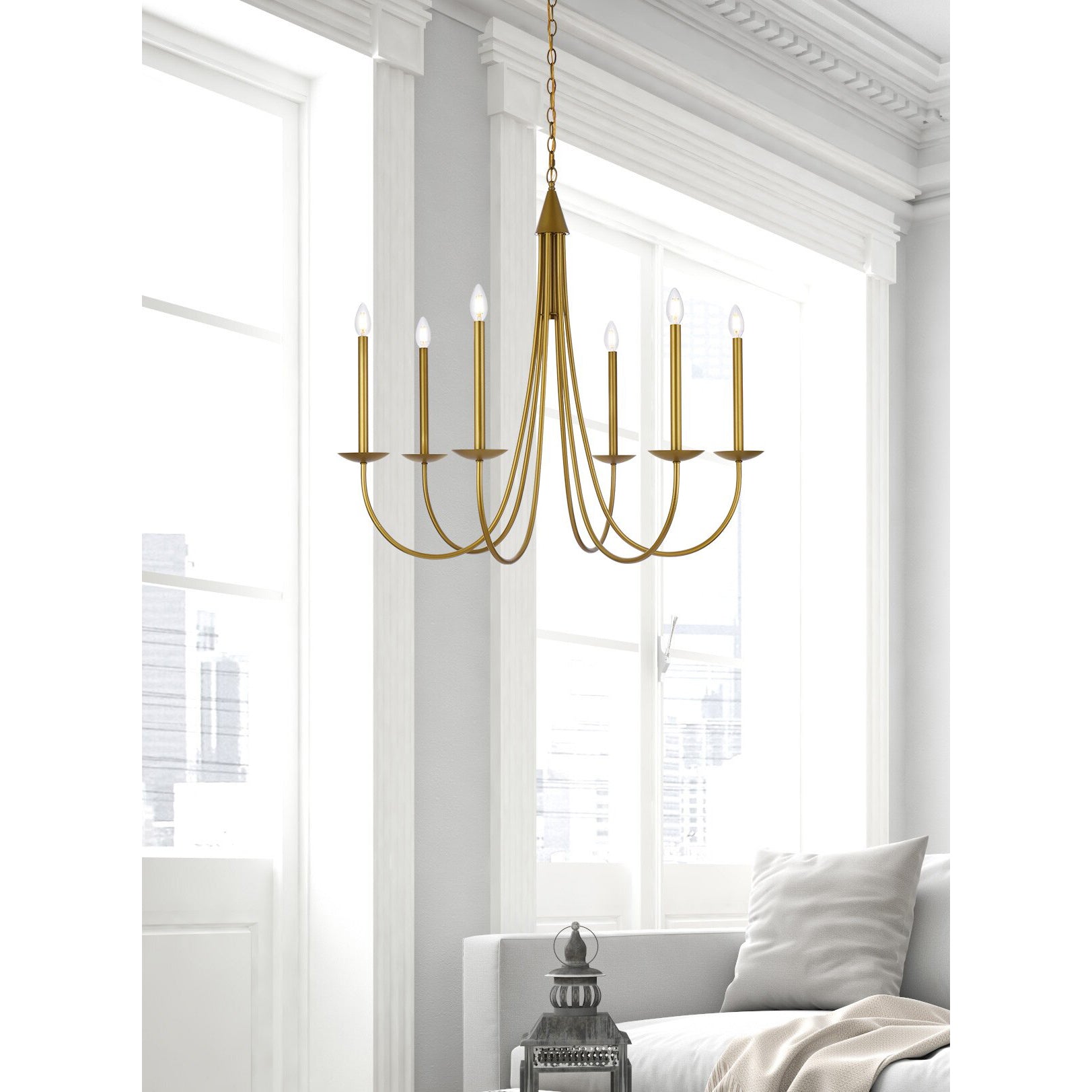 Nectar Vintage Industrial Brass Metal Chandelier - Lamp Copper
