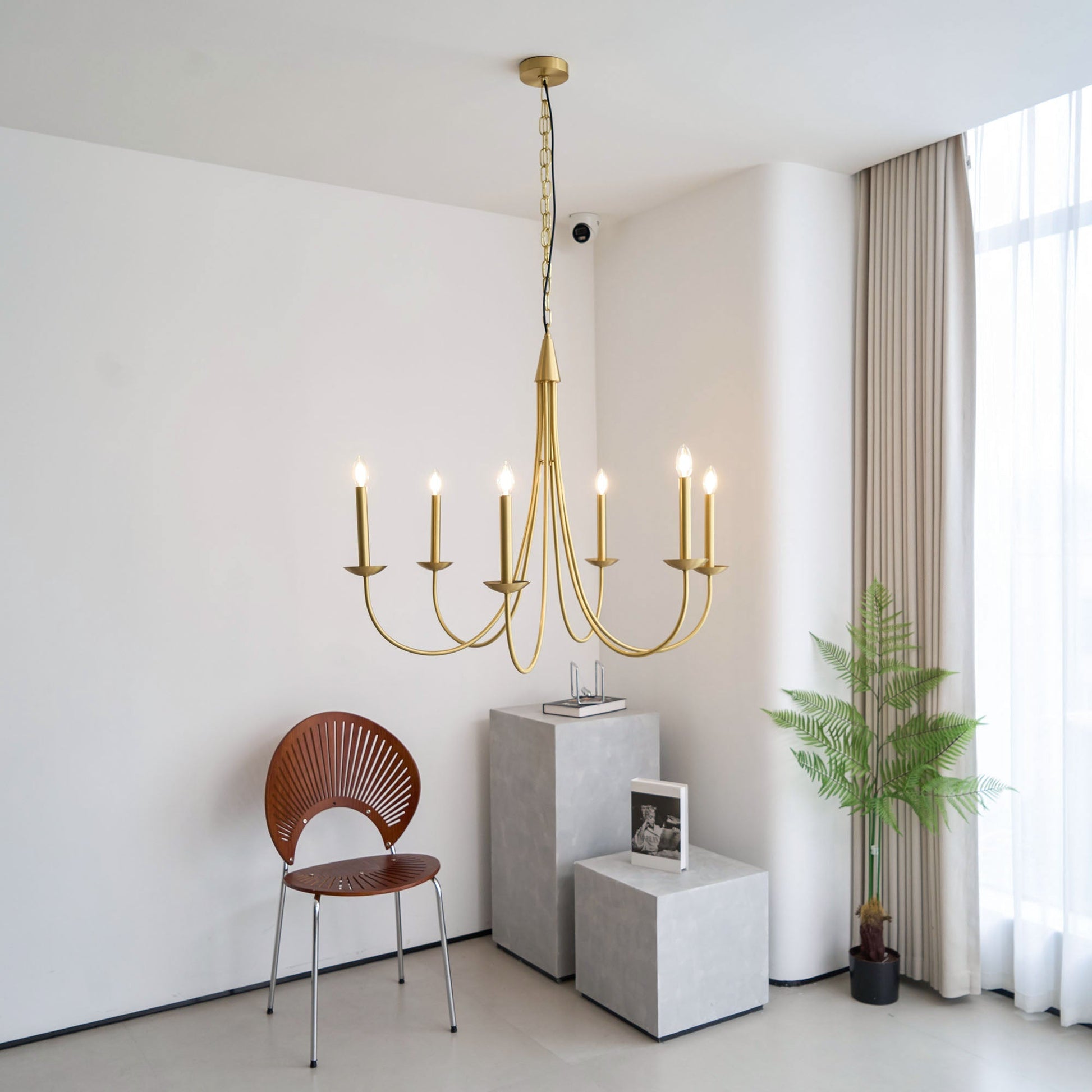 Nectar Vintage Industrial Brass Metal Chandelier - Lamp Copper