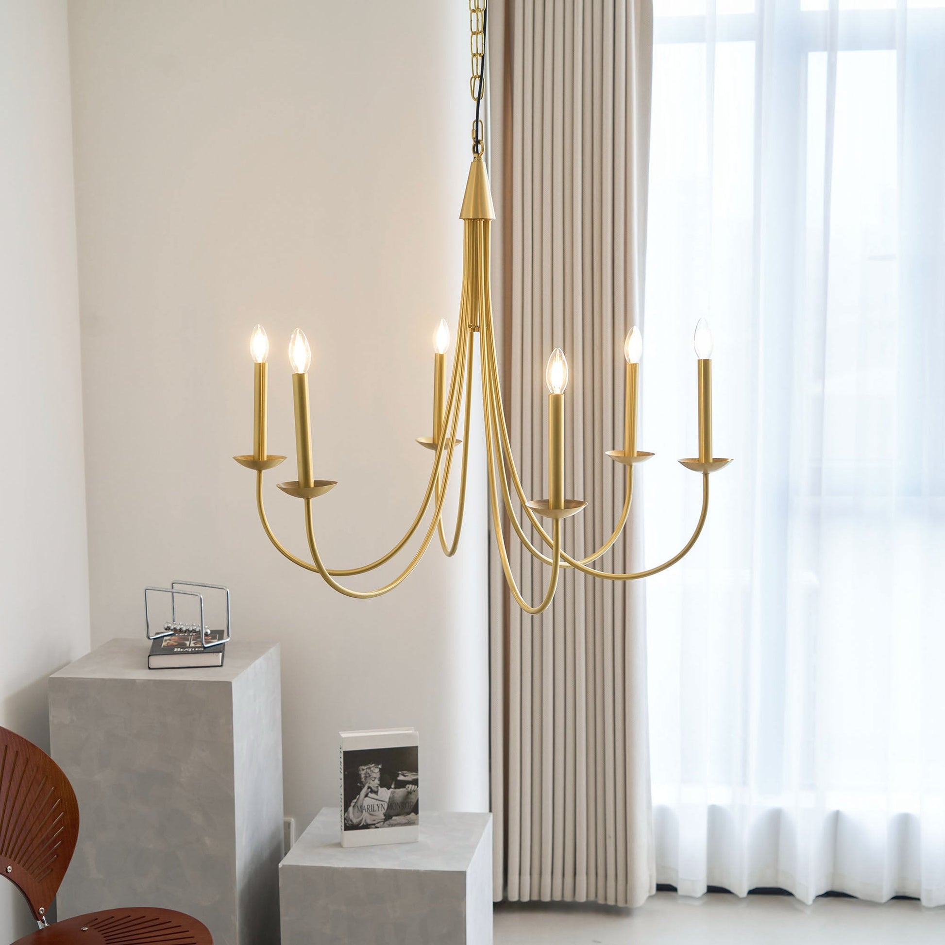 Nectar Vintage Industrial Brass Metal Chandelier - Lamp Copper
