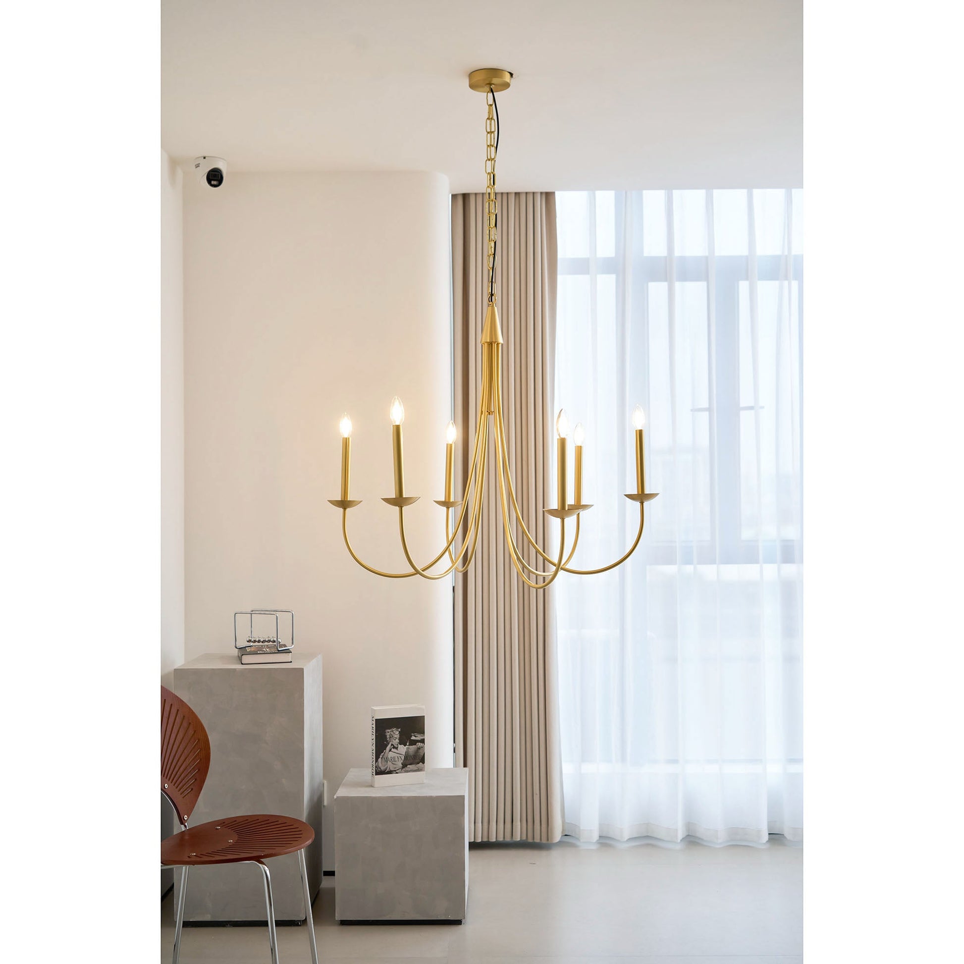 Nectar Vintage Industrial Brass Metal Chandelier - Lamp Copper