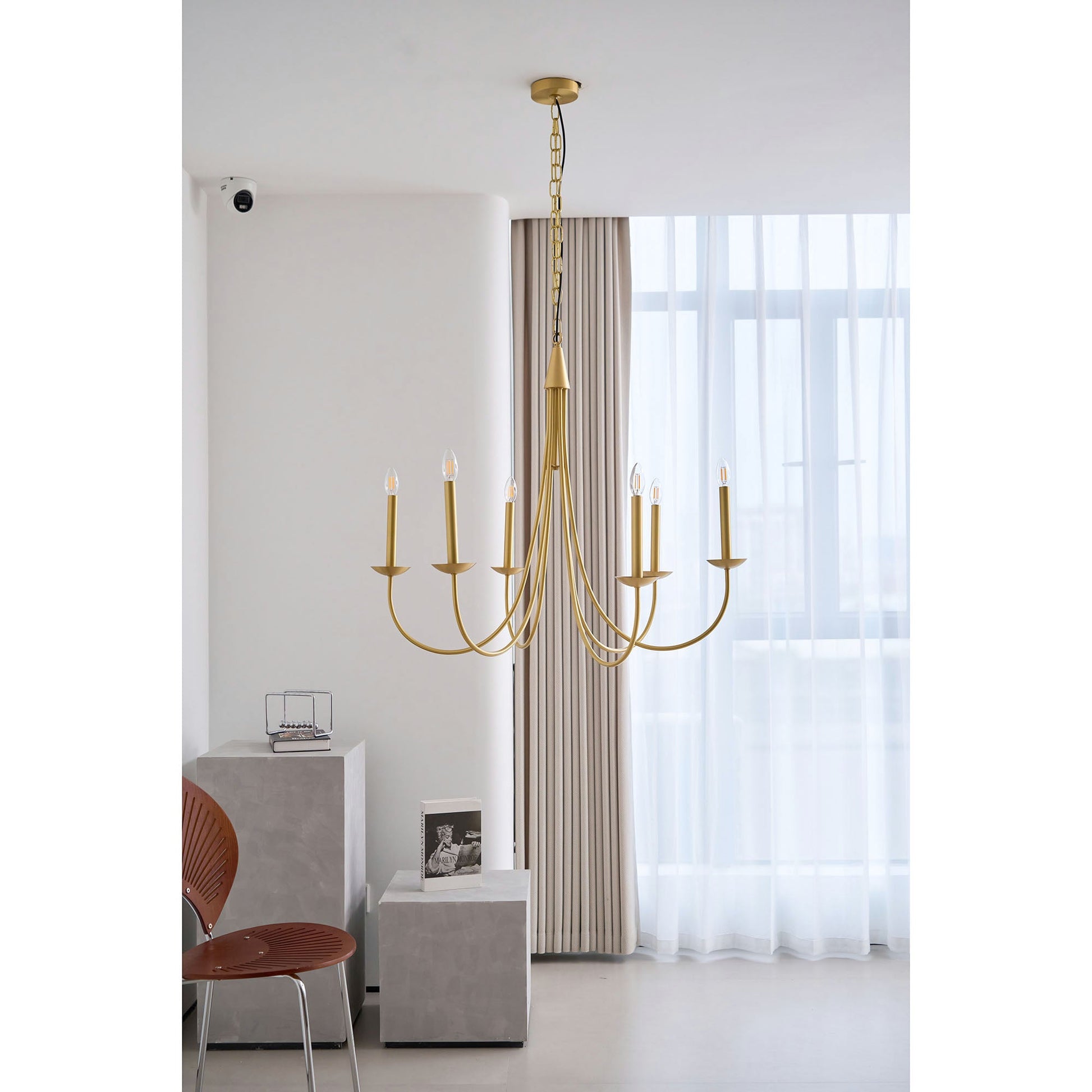 Nectar Vintage Industrial Brass Metal Chandelier - Lamp Copper