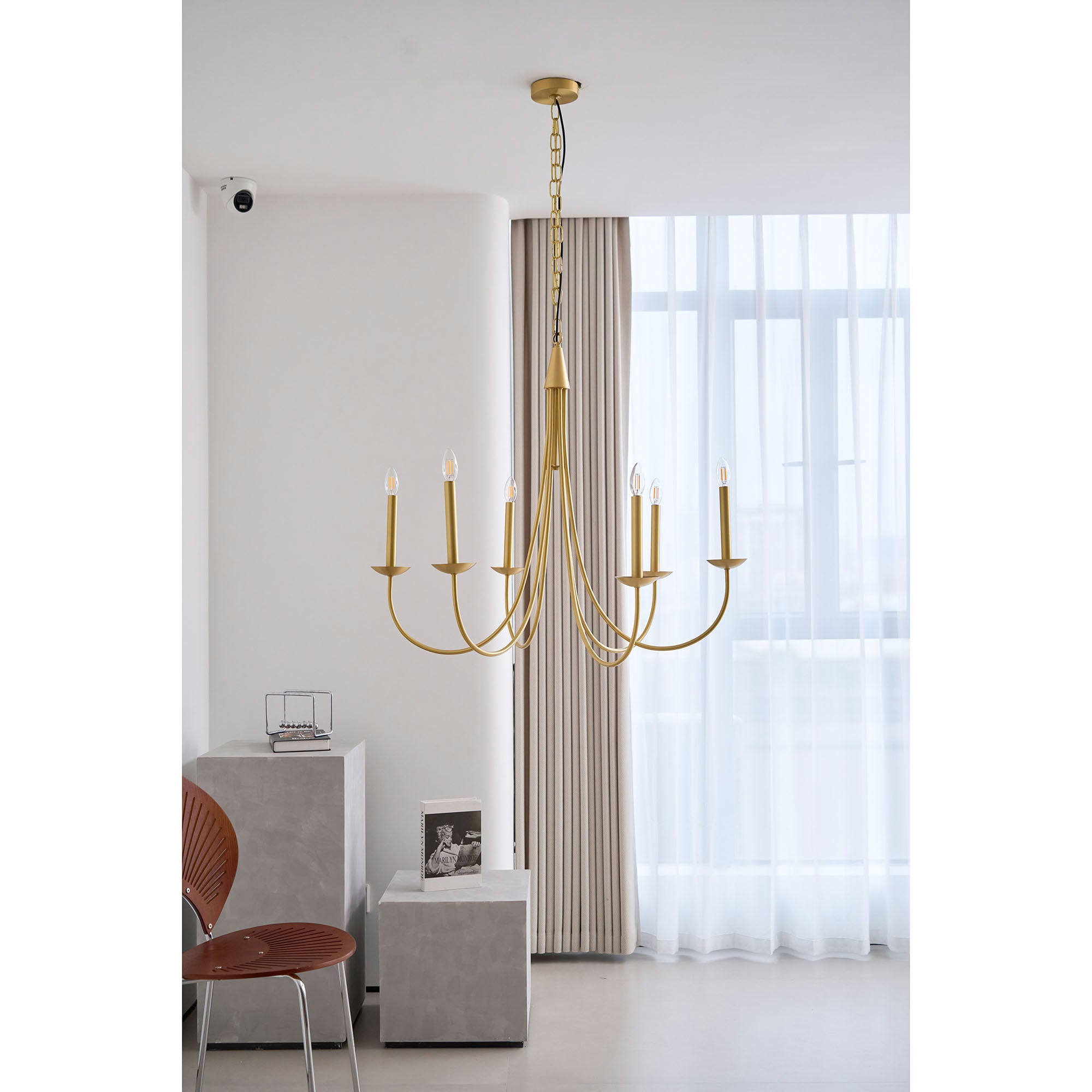 Nectar Vintage Industrial Brass Metal Chandelier - Lamp Copper